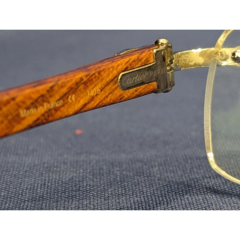 Cartier C Decor Rimless Bubinga Wood 140b Uncut Gems Vintage